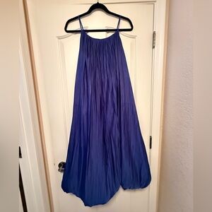 Worthington Royal Blue Midi/Maxi Dress w/Balloon Hem, Large, Back Tie Adjusts